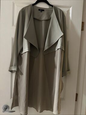Fate Lightweight Draped Open Cardigan in Sage Green
